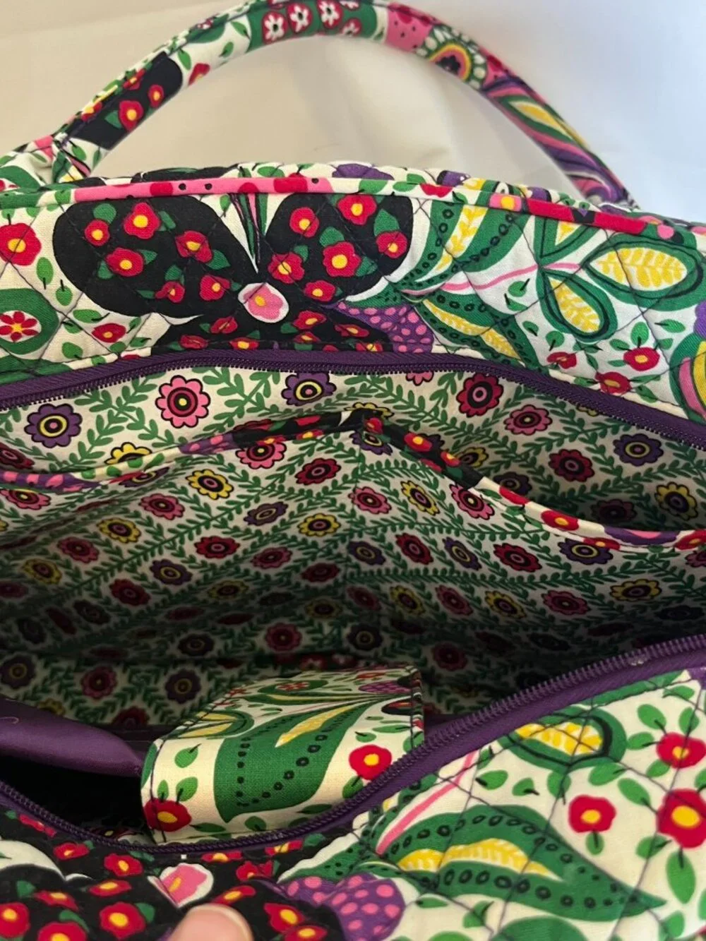 Vera Bradley Laptop Bag Crossbody School Travel Carry-on Viva La Vera purple